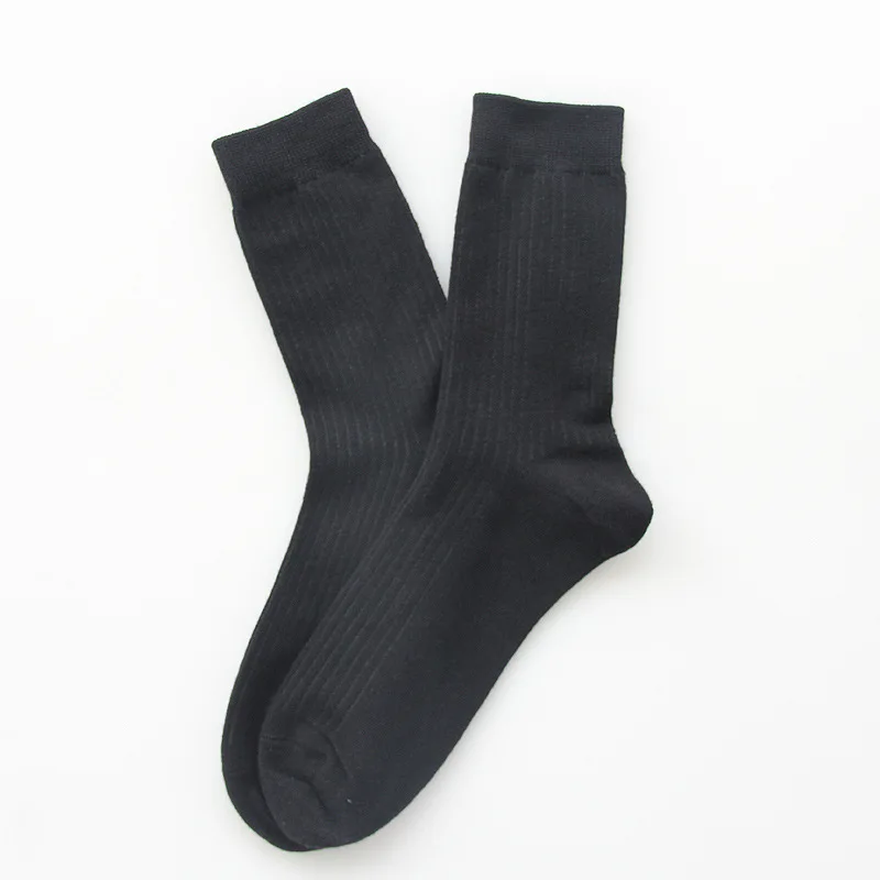 Jeseca осень зима толстые теплые мужские носки Новая мода хлопок мягкий бизнес мужской Crew Носок для мужчин s рождественские носки подарки - Цвет: Black