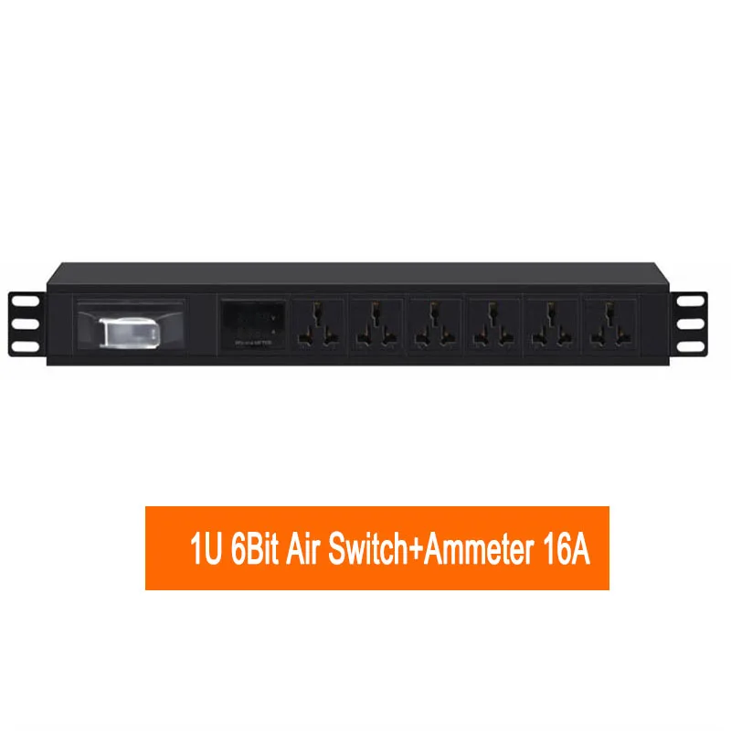 16A socket 10A/16A Промышленный Блок питания PDU с двойным открытым воздушным переключателем, цифровой измеритель напряжения тока, розетка из алюминиевого сплава - Цвет: 16A socket