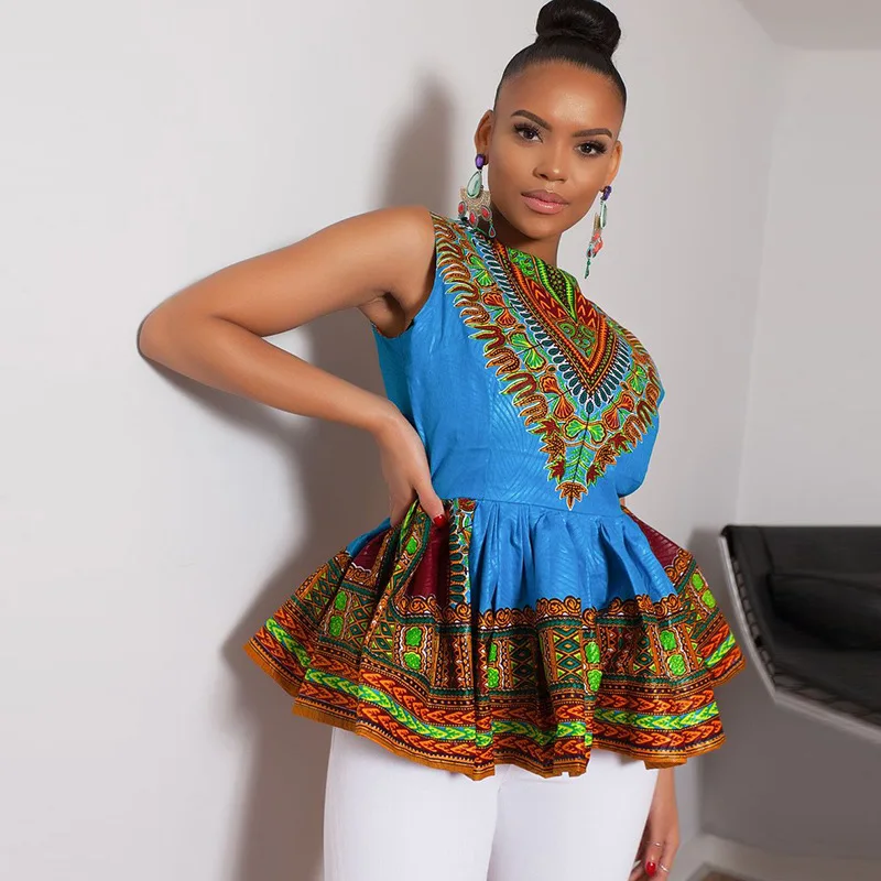 Африканская одежда для женщин Анкара традиционная Женская рубашка с принтом размера плюс 4XL Дашики Топы для женщин