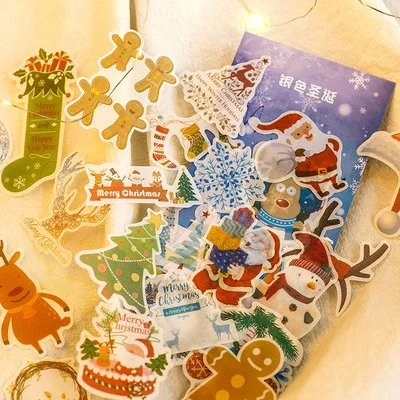 60 pcs Christmas Stickers Cute Stickers Bullet Journal Stickers Scrapbooking Decoration Christmas Gift for Kids Stationery - Цвет: 1