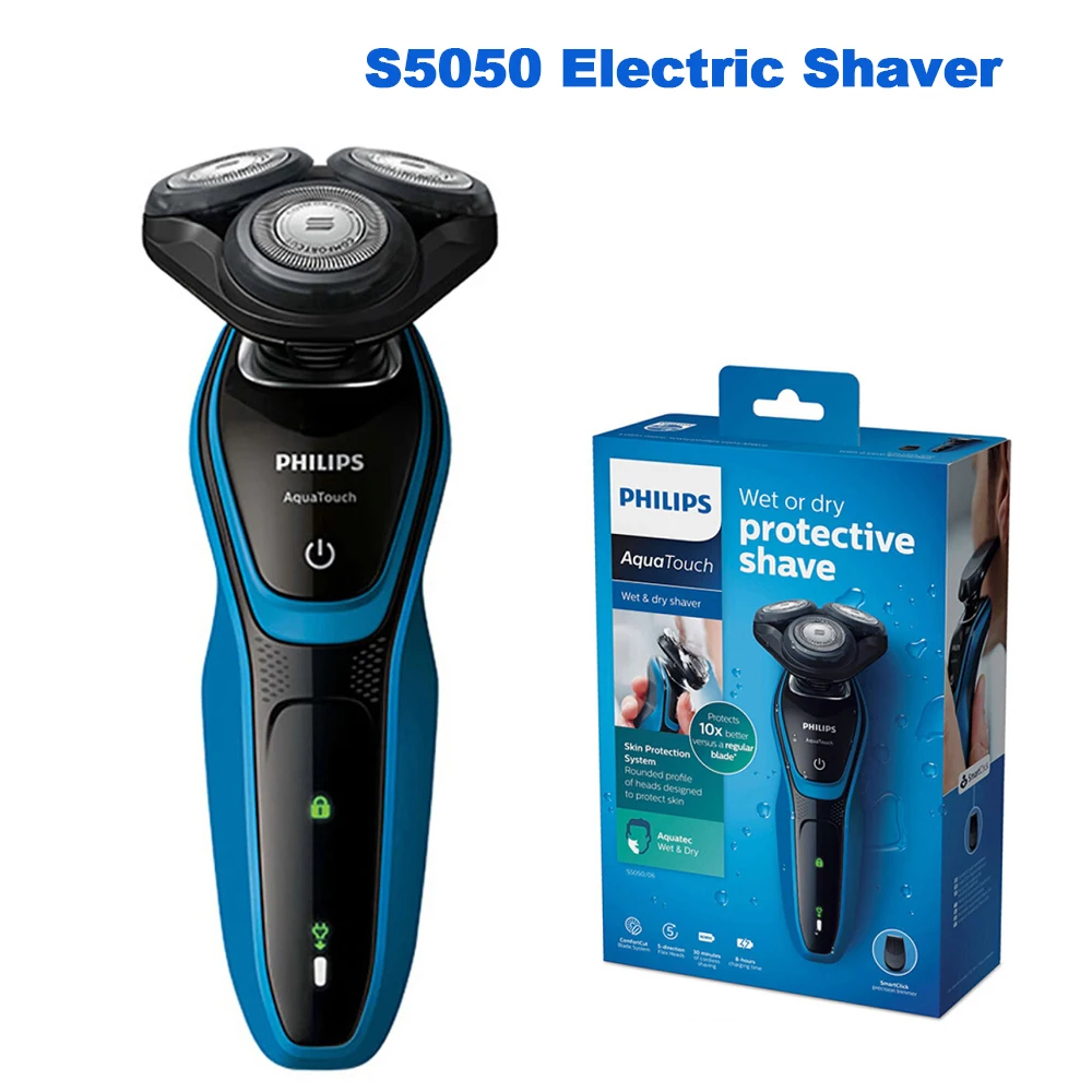 S5050 Philips профессиональная AquaTouch электробритва с вращающейся 3 головкой системой