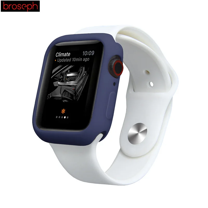 Защитный чехол карамельного цвета для Apple Watch 4 Band 44 мм 40 мм мягкий, из ТПУ, защитный чехол-рамка для iwatch Series 4