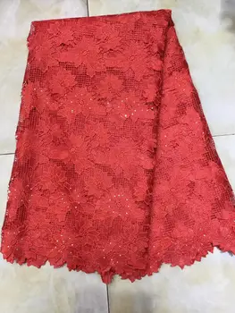 

Newcoming african stones water soluble lace fabric 5yards african guipure lace fabric with stones for dress sewing SWAP032