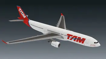 

1:150 1:100 Airbus A330-243 Model TAM Brazilian Pegasus Airlines Civil Airliner 3D Paper Model Children Adult Educational Toys