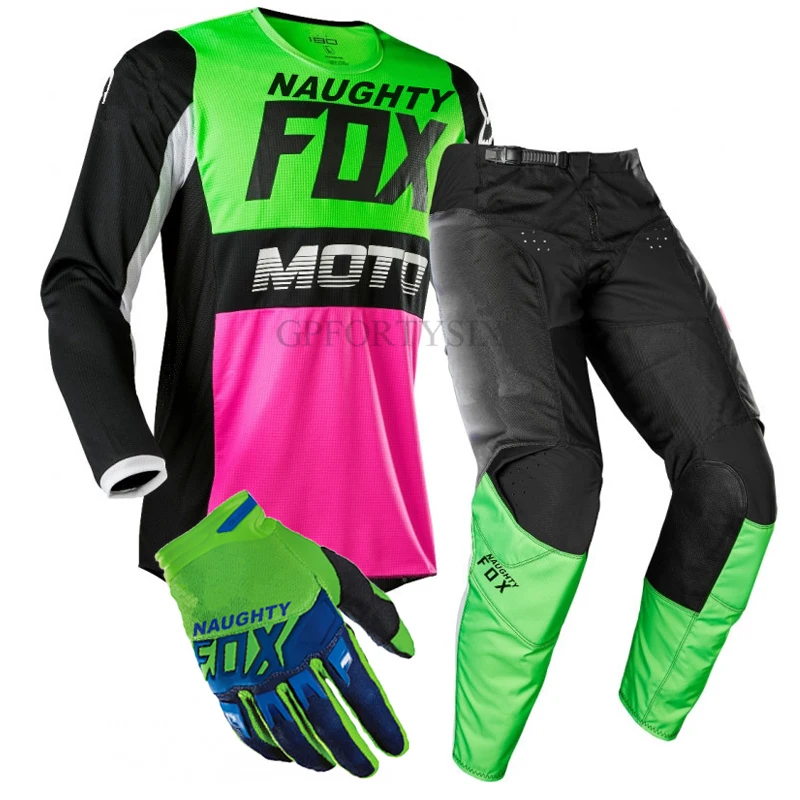 New Motocross Racing Suit MX 180 FYCE Jersey and Pants ATV Dirt Bike Off road Combo Black Blue Adult Gear Set