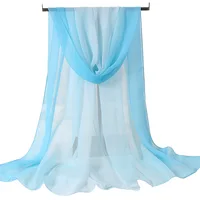 Four Seasons Thin Soft Chiffon For Women Silky Gradient Printing Beach Georgette Scarf Shawls Long Wraps Beach Sunscreen Hijab 2