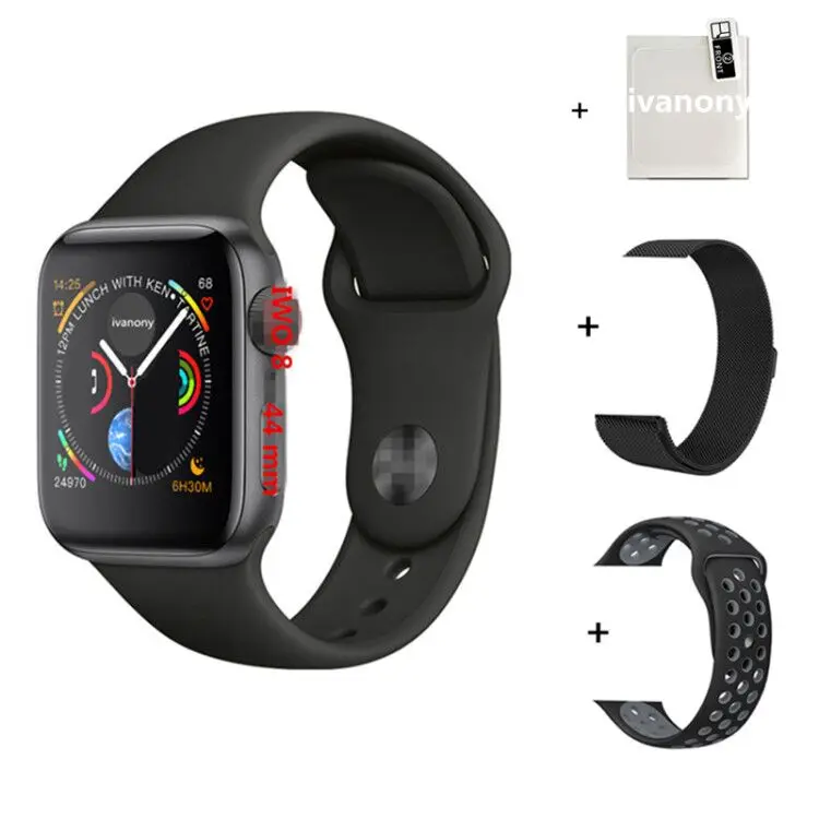 44 мм IWO 8 Smartwatch ECG монитор сердечного ритма Шагомер Секундомер вызов сообщение напоминание Смарт часы для мужчин и женщин IWO8 фитнес Траске - Цвет: G