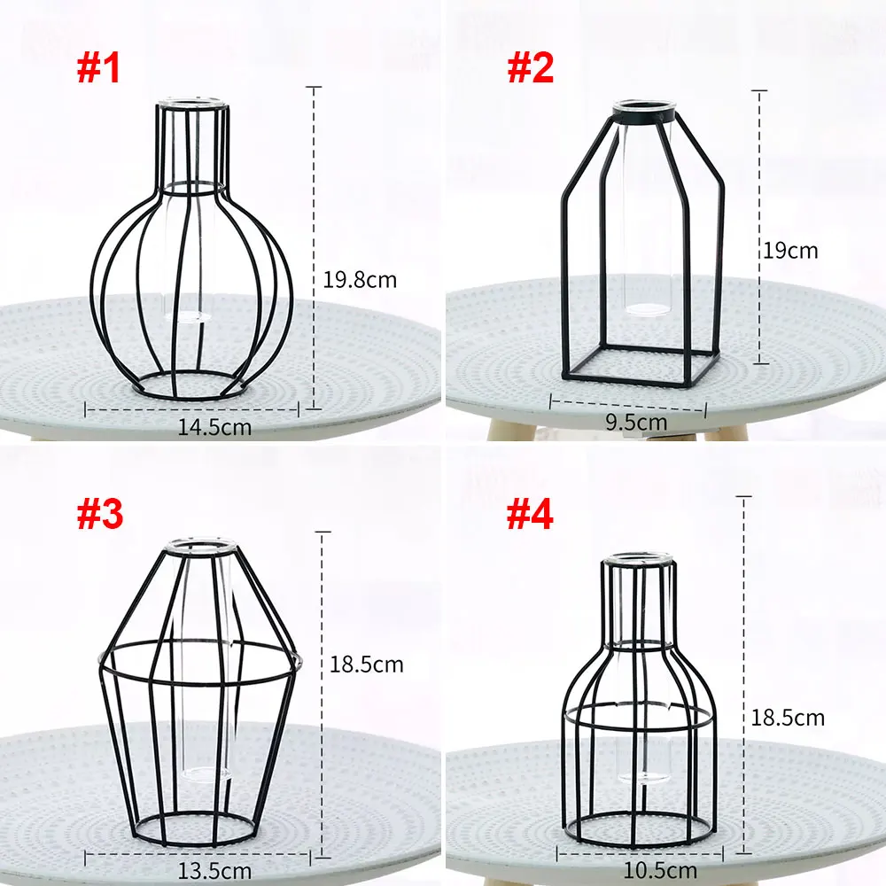 Creative Glass Test Tube 4 Style Office Home Decor Flower Stand Flowerpot Balcony Desktop Ornament Hollow Vase Geometry