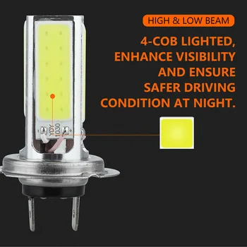 

White H7 DC 12V LED Light Car Truck Parts Fog Light Headlight Kit 6000LM