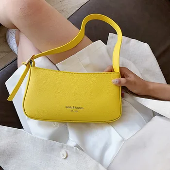 

Small Pu Lether Retro Shoulder Bags Women Summer Trevel Candy Color Handbags Luxury Design Fashion Trendy Hobo Bags and Purses