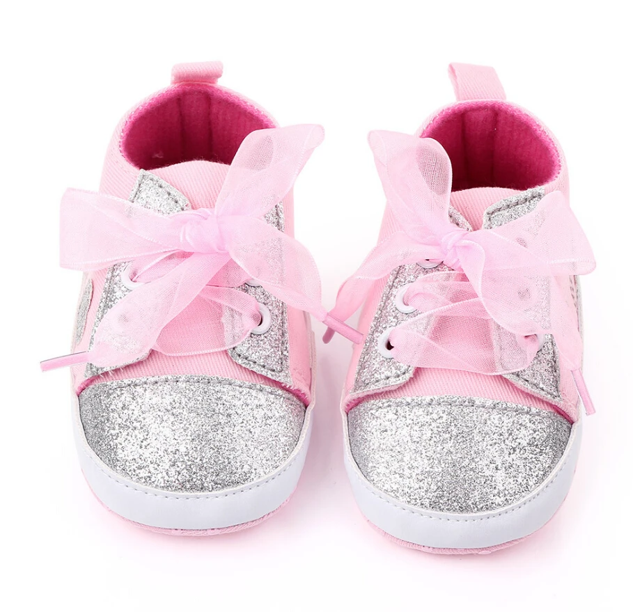 Новинка, детская обувь для малышей с мягкой подошвой, обувь для маленьких мальчиков, модные мягкие кроссовки с цветочным рисунком и блестками для малышей, обувь для малышей 0-18 месяцев