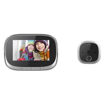 

New Arrival-ligent Electronic Cat Eye Doorbell Household Visual Anti-Theft Wireless Doorbell Black