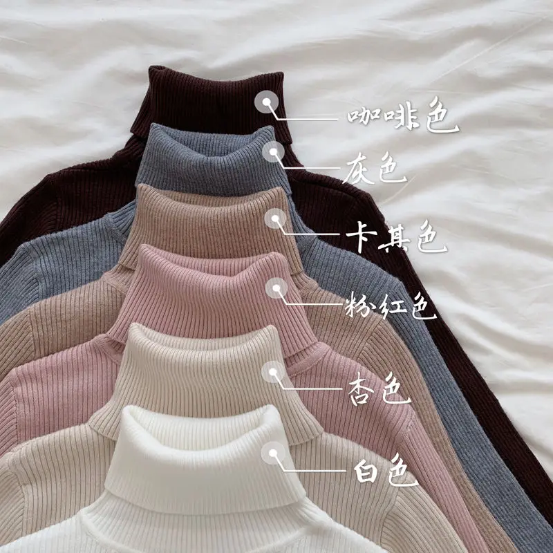 Chandails-suéteres de cuello alto para mujer, Jersey ajustado de manga larga para invierno, ropa interior
