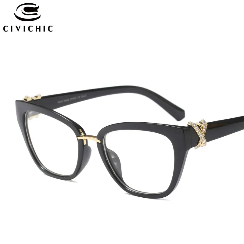 Шикарные женские очки Близорукость Оптические очки оправа прозрачные Gafas De Marca ретро в форме кошачьих глаз Lunette De Vue уличные оснастки очки COG116 - Цвет оправы: C4 Black