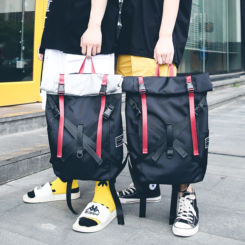 Preise Große Persönlichkeit Rucksack Oxford Tuch Tasche Casual Kunst Einzigartige Rucksack Neueste Rock Stil Starke Qualität Paket Grau Schwarz