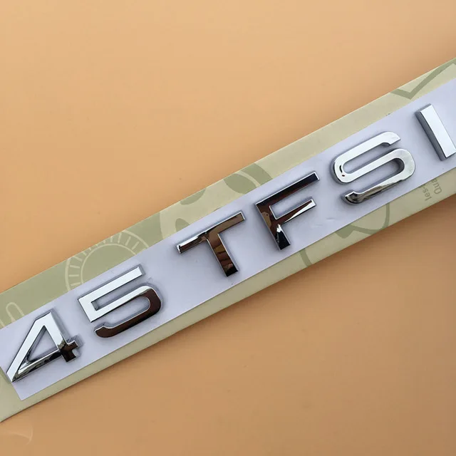 Наклейка на багажник автомобиля для Audi седан внедорожник A4L A5 A6L Q3 Q5 Q7 30TFSI 35TFSI 40TFSI 45TFSI 50TFSI 55TFSI номер буквы эмблема - Цвет: 45TFSI Chrome