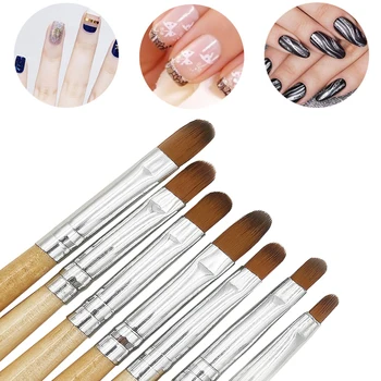 

7Pcs Nail Pen Brushed Nail Glue Phototherapy Pen Acrylic Flat Crystal Drawing Engraving Pen UV Gel Manicure Tool