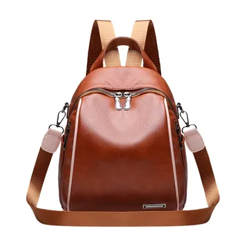 

Fashion Women's Fashion Backpacks Soft Leather Patchwork Waterproof anti-theft Shoulder Bag Leisure Backpack Women Travel