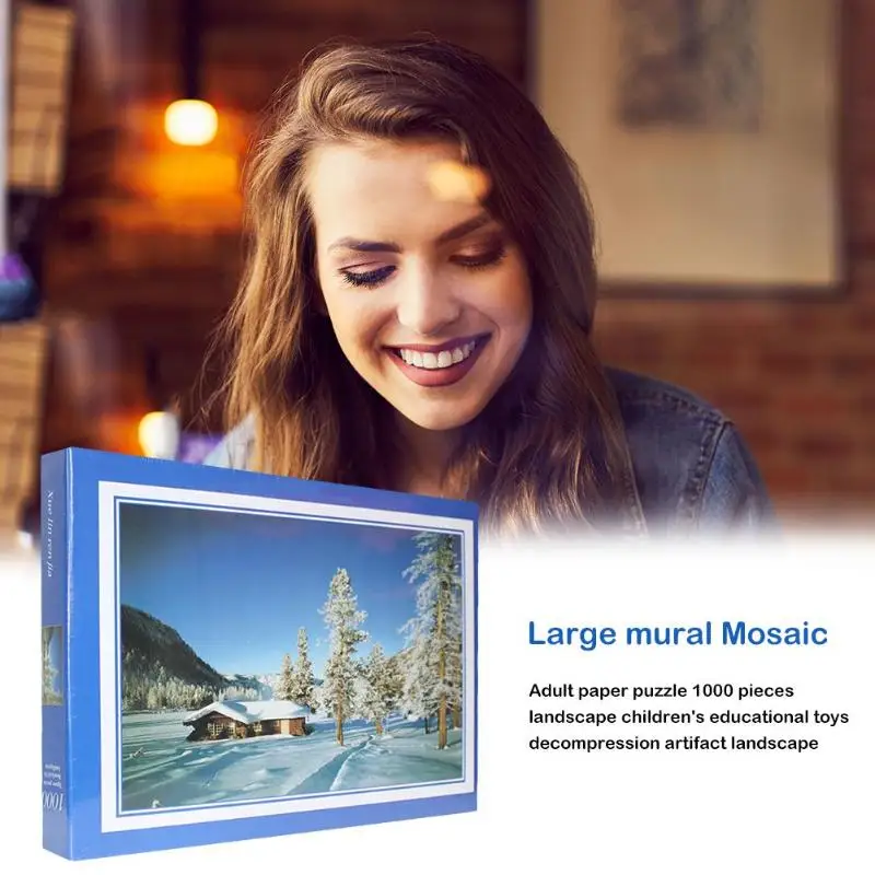 

1000 Pieces Picture Puzzles Kids Adults High-quality Scenery Educational Assembling Jigsaw Kids Birthday Party Best Gift