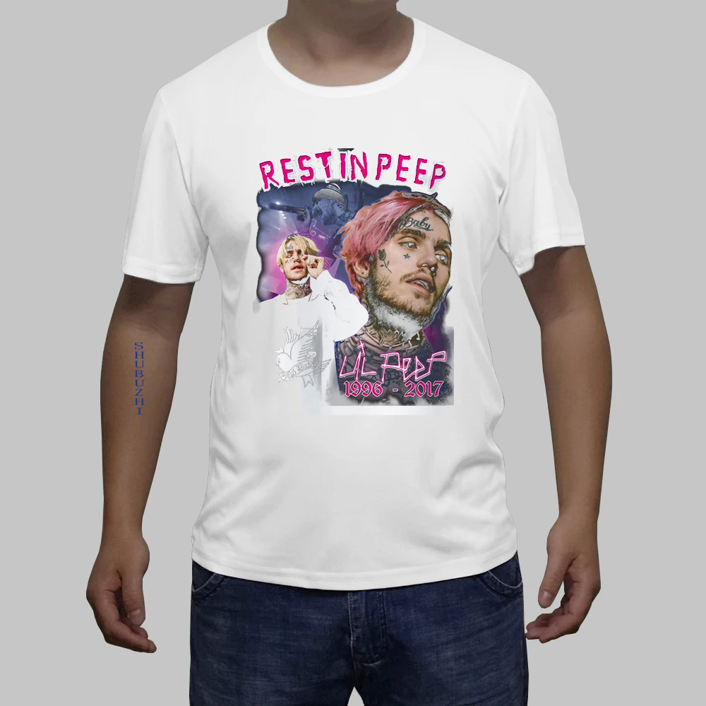 Горячая Распродажа, летняя хипстерская футболка рэпер Lil Peep, Мужская футболка в стиле рэп, хип-хоп, Lil Peep, крутая Мужская футболка с персонажем, футболка с принтом, Мужская футболка - Цвет: white