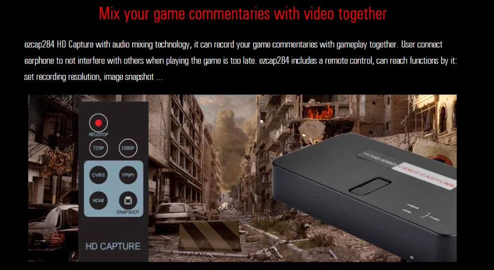 Ezcap 284 1080p hdmi-jogo compatível hd caixa