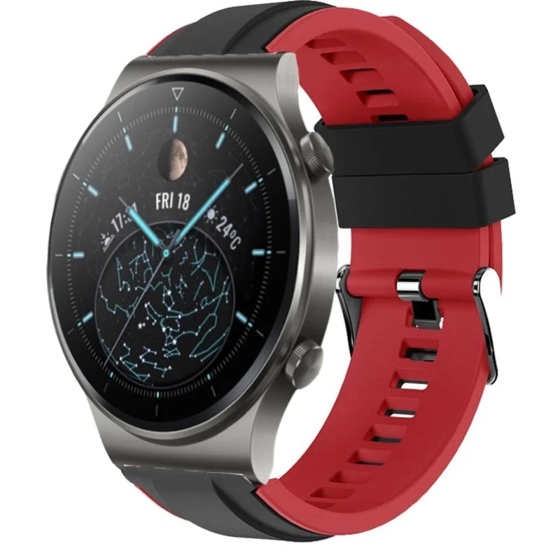 Двухцветный силиконовый ремешок для часов Huawei Watch GT Band спортивный браслет Honor watch