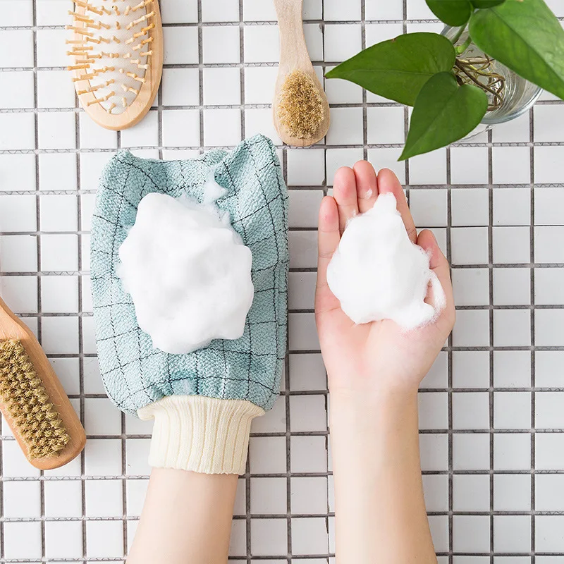

Bath towel gloves style new cleaner for bath bathroom supplies strong friction creative bath towel