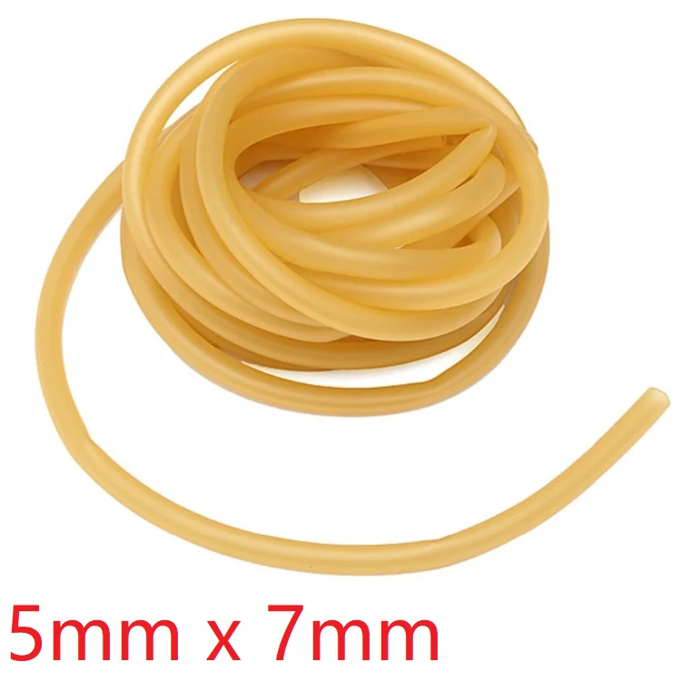 

ID 5mm x 7mm OD Nature Latex Rubber Hoses Flexible Pipe High Resilient Elastic Surgical Medical Tube Soft Slingshot Catapult