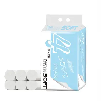 

6roll/bag Toilet Tissue Four Layer Bath Toilet Roll Paper Skin-friendly Soft Roll Paper Towels