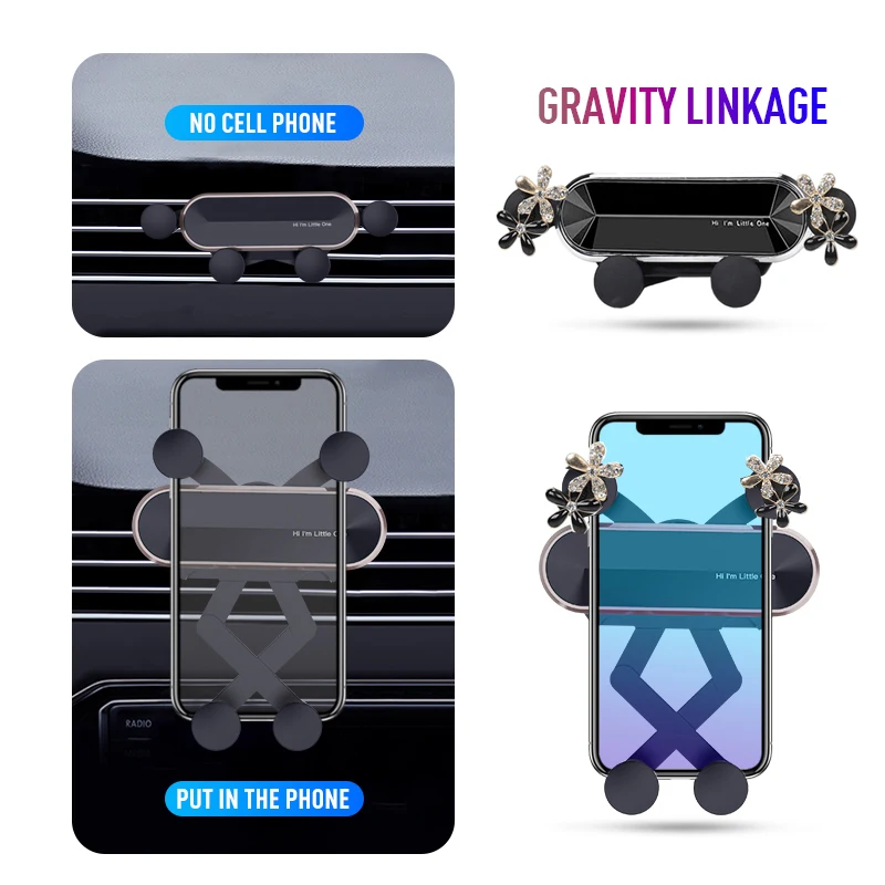 Cute Cartoon Universal Gravity Car Phone Holder GPS Stand Bracket Creative Toy Auto Air Vent Clip Mount Mobile Phone Holder