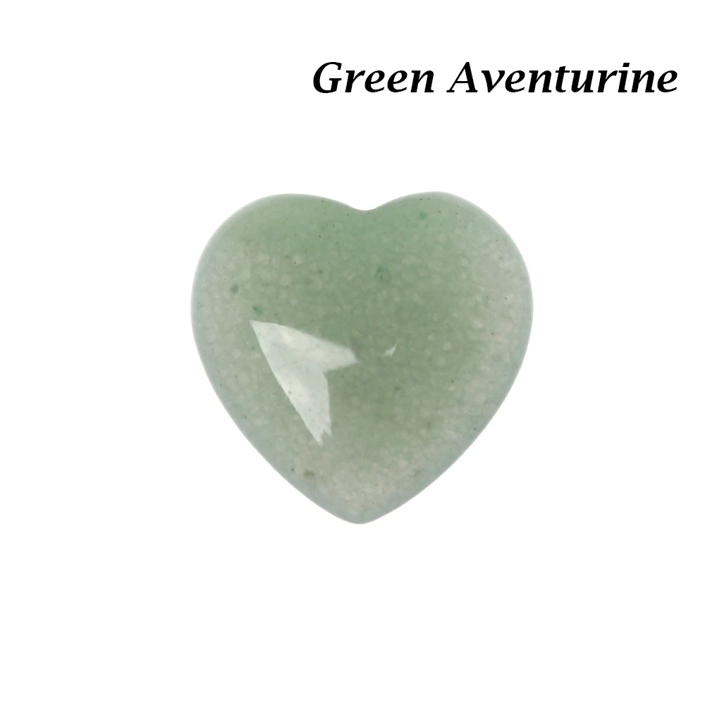1 шт. натуральный кварц в форме сердца кристалл чакра Целебный Камень Подвеска из драгоценных камней DIY ювелирные изделия ручной работы принадлежности для рукоделия - Цвет: Green Aventurine
