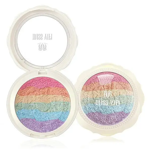 Радужный стиль тени для век highlighter пудра Макияж Палитра Профессиональный или домашнего использования Косметическая прессованная тени для век