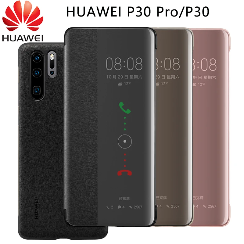 Original Official HUAWEI P30 Pro Case Smart View Window Leather Protection Flip Case HUAWEI P30 Pro Cover Huawei P30 Case Funda huawei snorkeling case