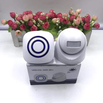 

AMS-Wireless Motion Detector PIR Sensor Gate Entry Door Bell Welcome Door Bell for EU Plug