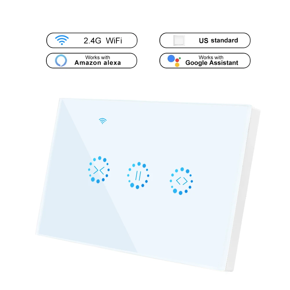 Smart Life WiFi занавес переключатель для электрического моторизованного занавеса слепой рольставни Google Home Amazon Alexa голосовое приложение управление - Цвет: White US Standard