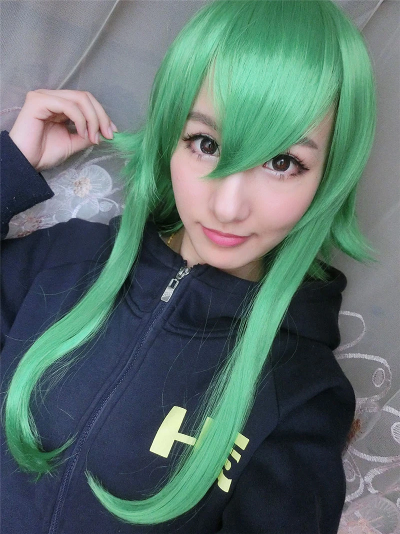 Парик для косплея VOCALOID Megpoid Gumi Anti Alice Grass Green термостойкий с бесплатной шапочкой| |