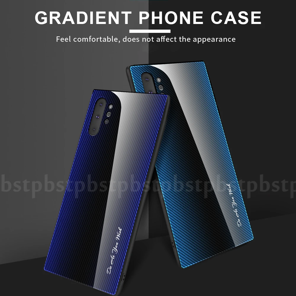 

Luxury Gradient Tempered Glass Case For Samsung Galaxy Note 10 Pro Note 9 8 S10e S10 S9 S8 Plus S10 5G Soft Edge Full Cover Case