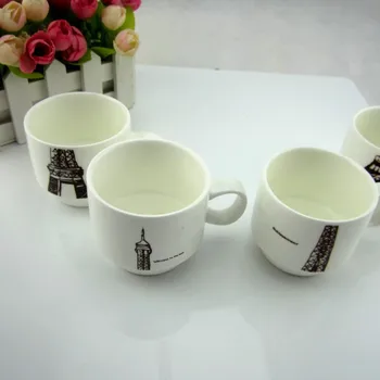 

Eiffel Tower Pattern series stacked cup, creative high-quality Coffee Cup with bracket, Ceramic Cup