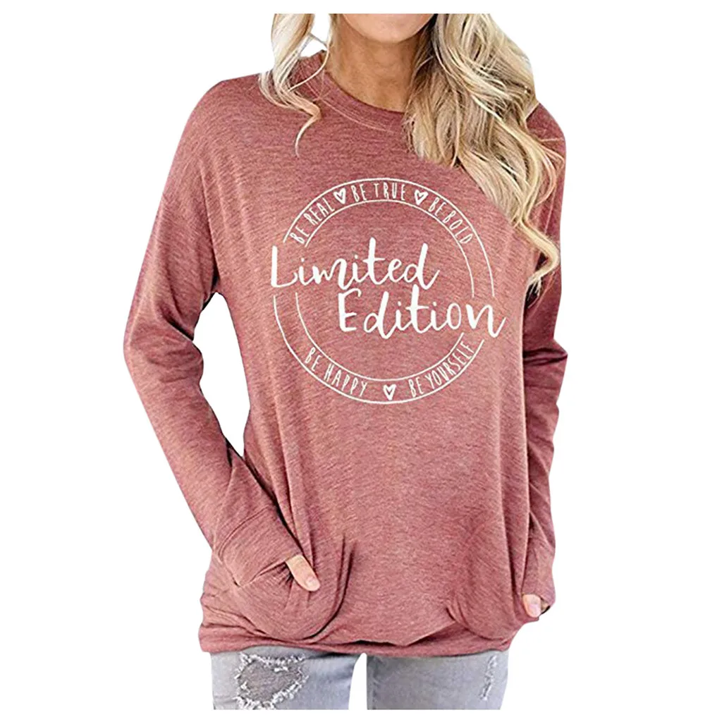 Sweatshirt Women Autumn 2019 Letter O-neck Harajuku Streetwear Fashion Sweatshirts Ladies Hoodies And Sweatshirts Clothes