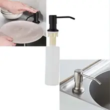 NEW 300ml Deck Mounted Kitchen Sink Soap Dispensers Stainless Steel Pump Finished for Kitchen Built in Counter top Dispenser