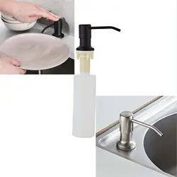 NEW 300ml Deck Mounted Kitchen Sink Soap Dispensers Stainless Steel Pump Finished for Kitchen Built in Counter top Dispenser