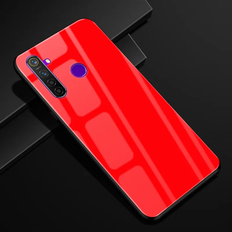 08 Для OPPO Realme 5 Pro Чехол оргстекло PC чехол для телефона черный ТПУ бампер чехол для OPPO Realme 5 Pro 5Pro Realme Q закаленный чехол - Цвет: 08