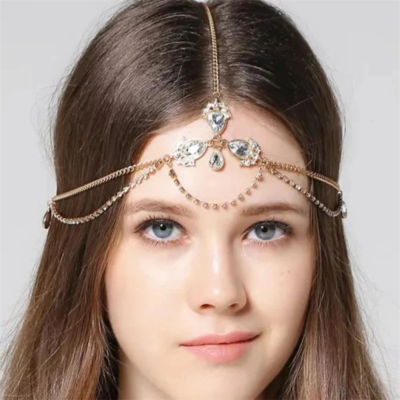 Crystal Forehead Dance Eyebrow Pendant Headdress Crystal Forehead Chain
