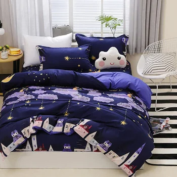 

Thumbedding Town Night Bedding Set King Size Cartoon Fantasy Stars Duvet Cover Queen Full Twin Single Comfortable Bed Set