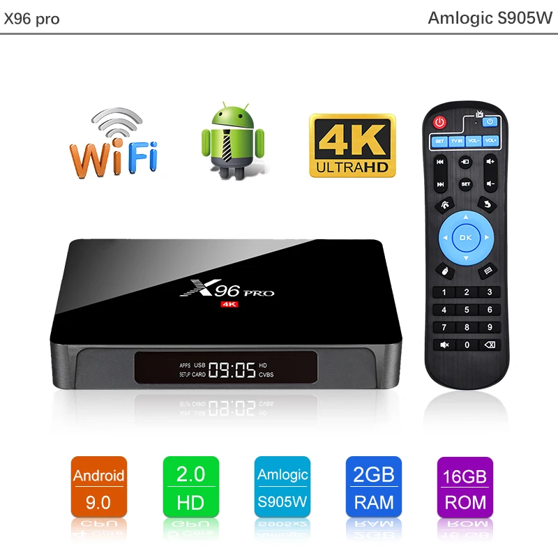 X96 PRO Android 9,0 Smart tv BOX S905W четырехъядерный Поддержка 2,4G wifi 4K медиаплеер приставка 2 Гб 16 Гб PK X96 MINI X88 PR