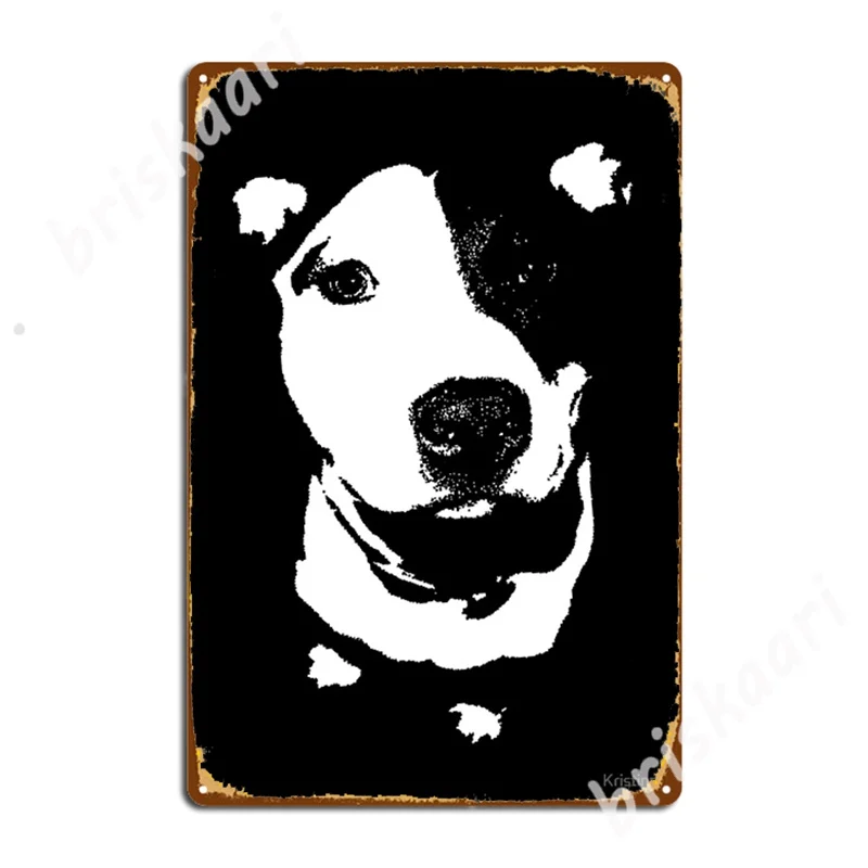 

Louie - Black And White Pit Bull Metal Signs Plaques Custom Club Mural Tin sign Posters