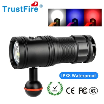 

Trustfire DF30 Professional Diving Video Flashlight Photo Video Underwater Lamp with Dimming Switch 32650 Battery Torch Light