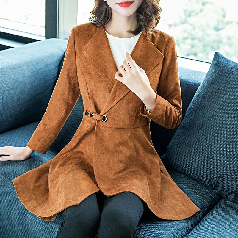 

2020 Pack Women's Wear Temperament Suit Collar Long Sleeve Waist Waist Slimming Dress