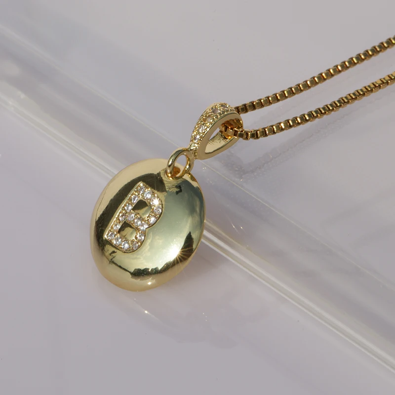 Hot Sale A-Z 26 Initials Name Necklace Micro Pave CZ Alphabet Letter Pendant Gold Necklaces Women Charm Chain Jewelry Girl Gift