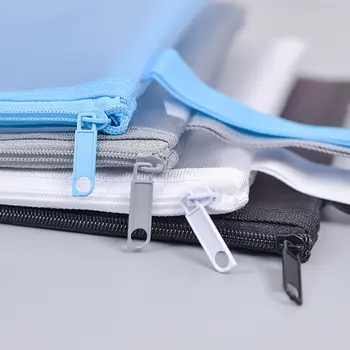 

Transparent Student Pen Bag Canvas Gauze Soft Fine Mesh Zipper Portable Storage Pouch School Stationery Bag Hot